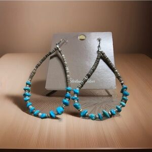 Handmade Turquoise and Sterling Silver Beaded Earrings